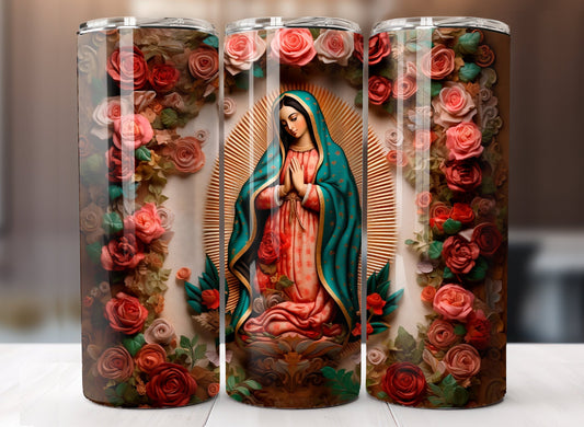 Our Lady of Guadalupe  with Roses Tumbler